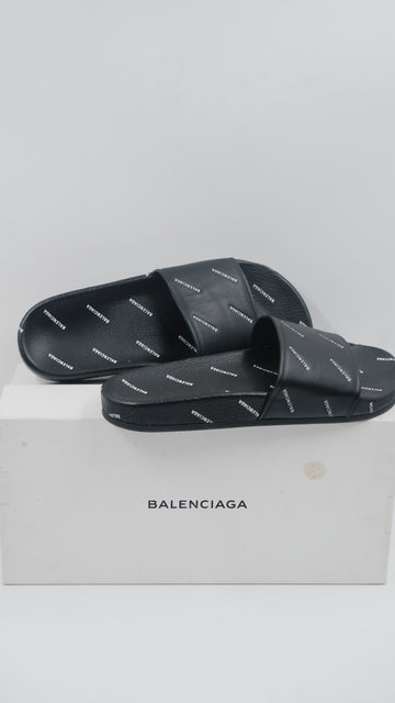 Nappa Allover Logo Embossed Women's Pool Slides