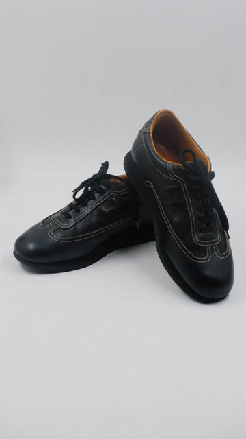 H Logo Leather Low Cut Sneakers