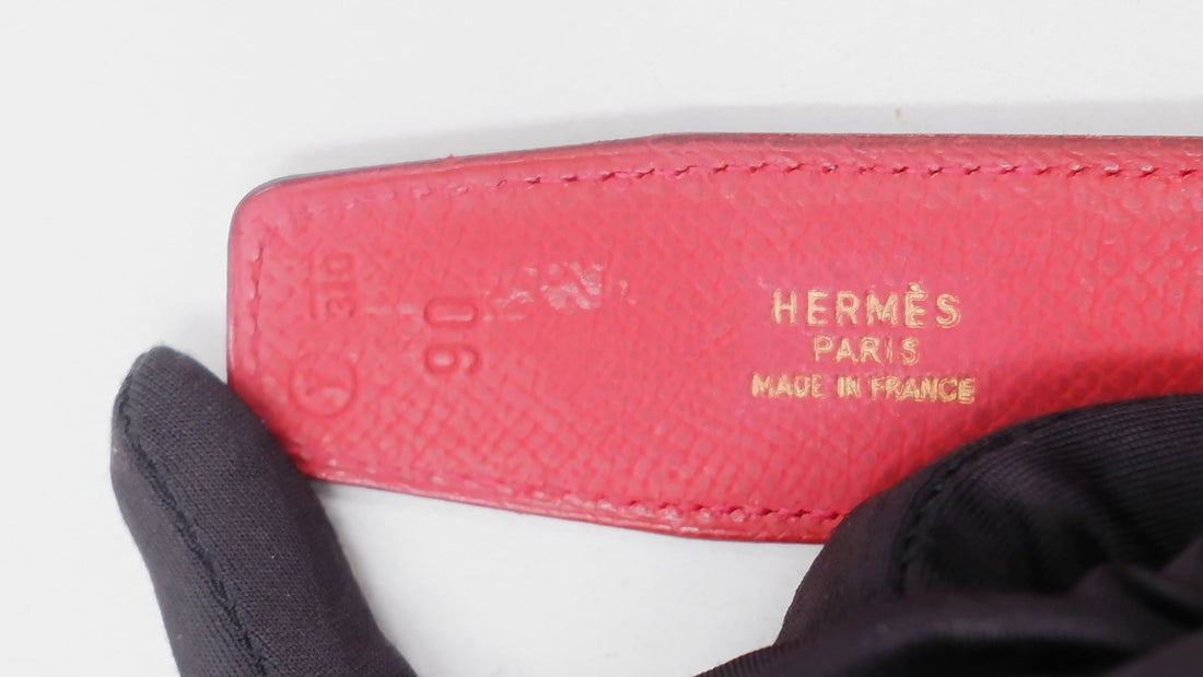 H- Buckle Reversible Leather Belt