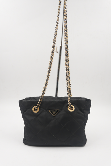 Nylon Quilted Chain Sling Bag