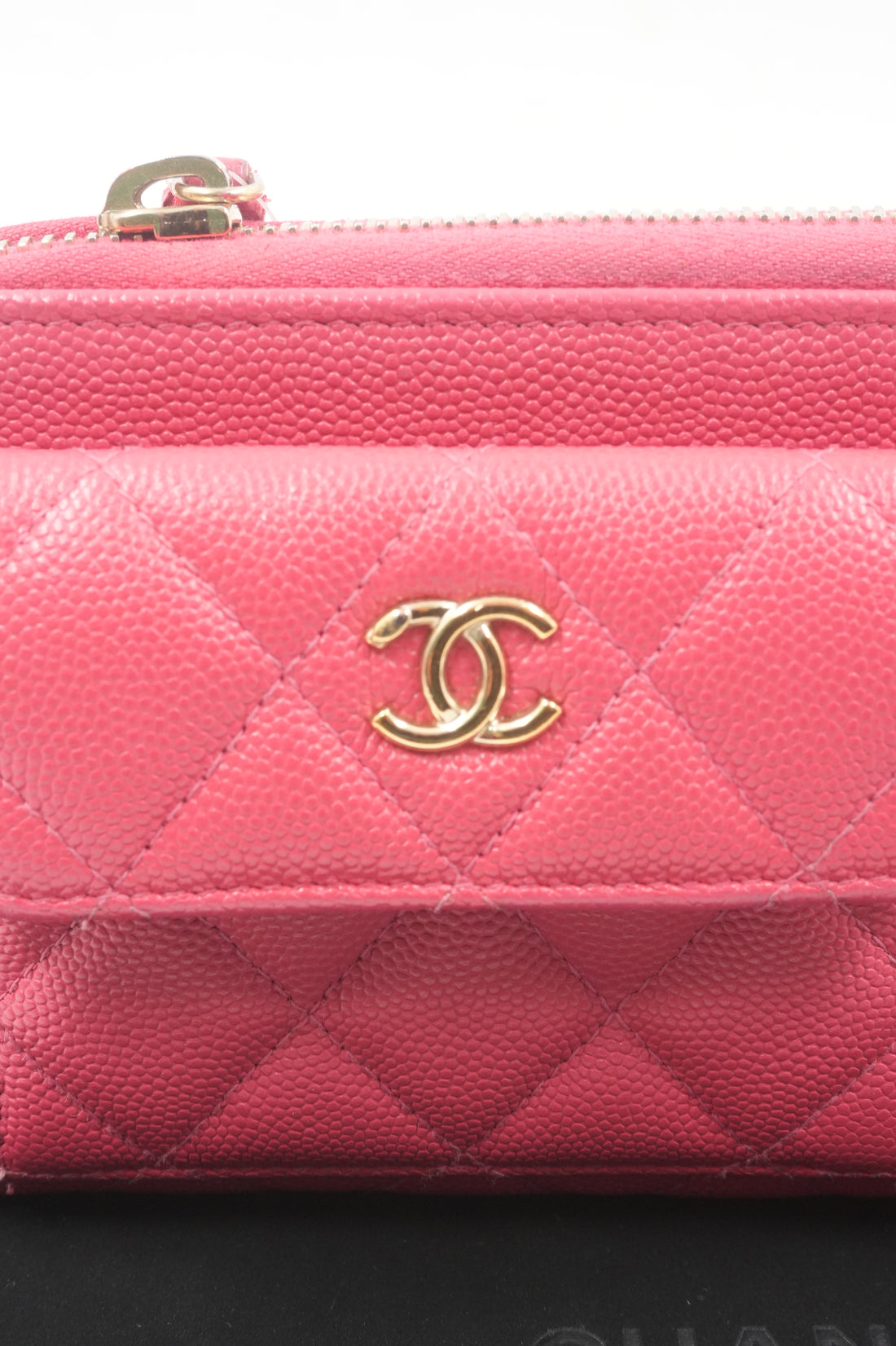 Caviar Quilted In and Out Zip around wallet