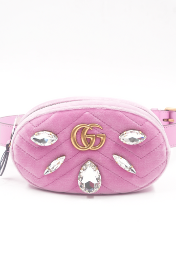 Velvet Matelasse Marquise Crystal GG Marmont