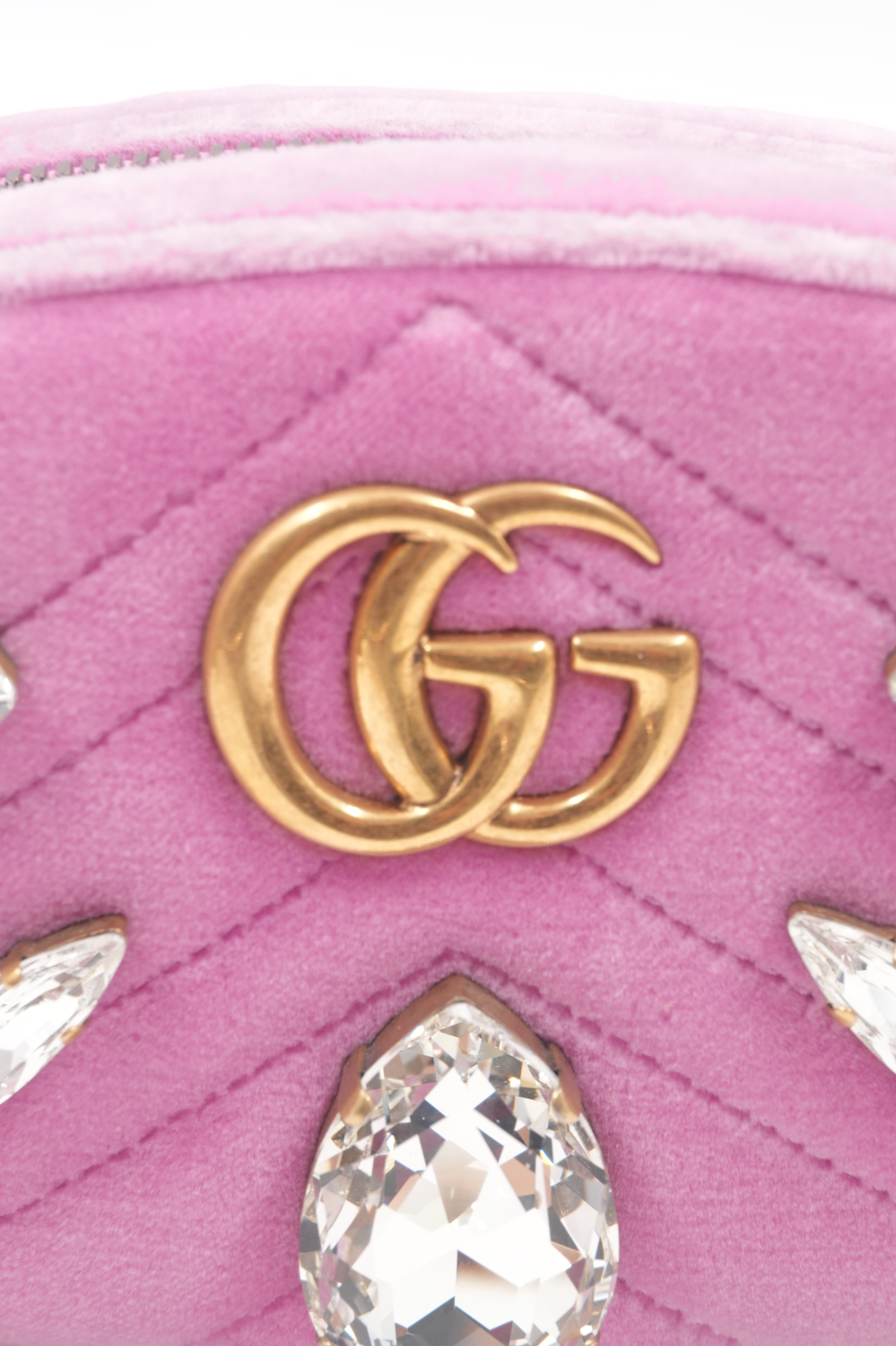 Velvet Matelasse Marquise Crystal GG Marmont