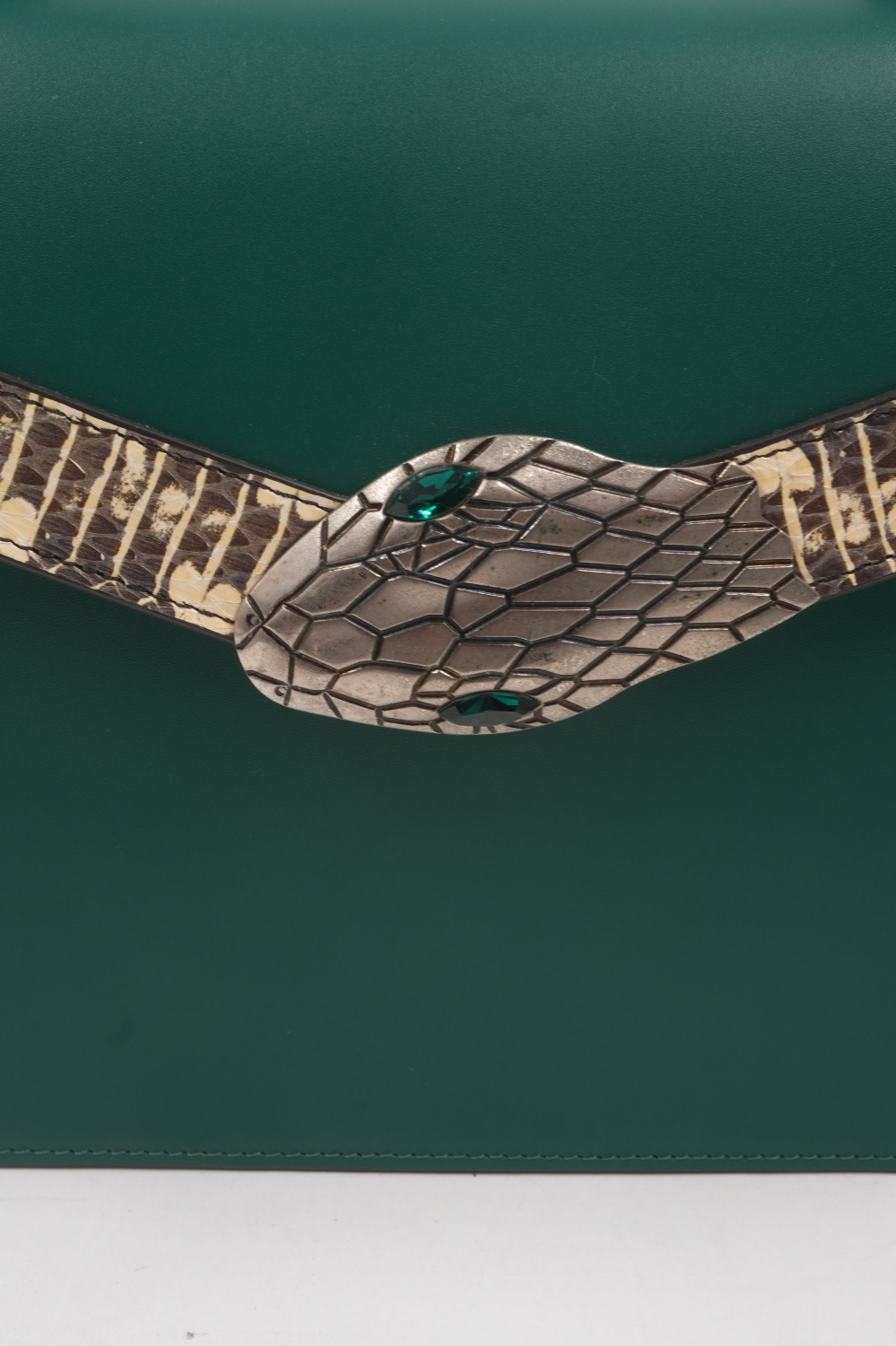 Bamboo Snake Leather Handbag