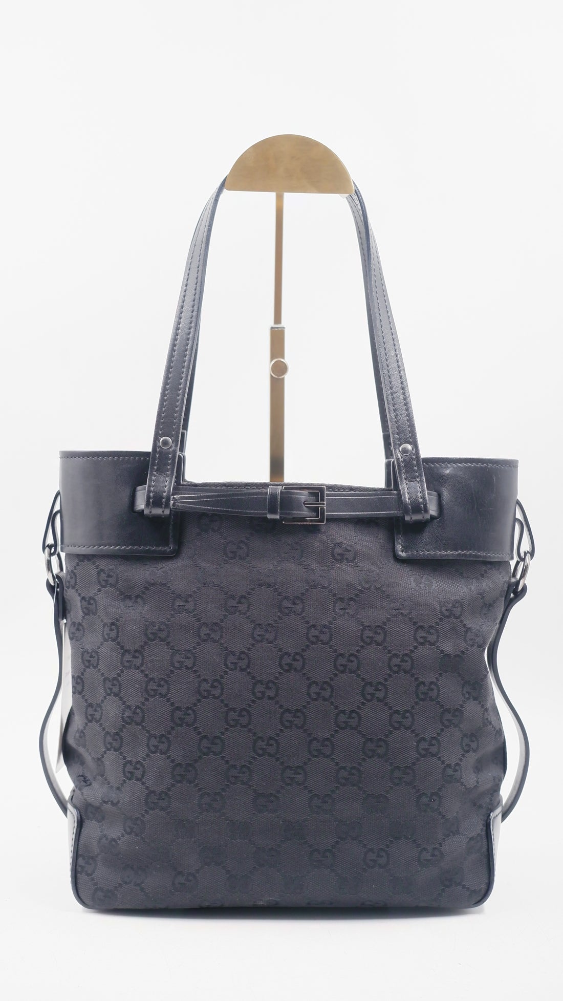 GG Canvas Belt Buckle Tote Bag