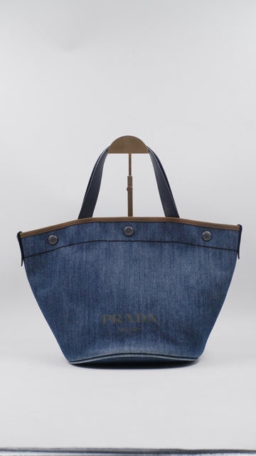 Prada Denim Two Way Tote