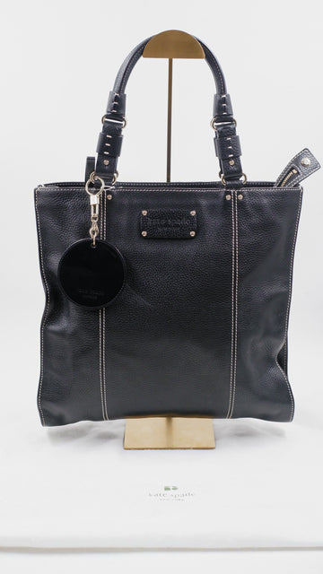 Black Pebble Leather Tote Bag