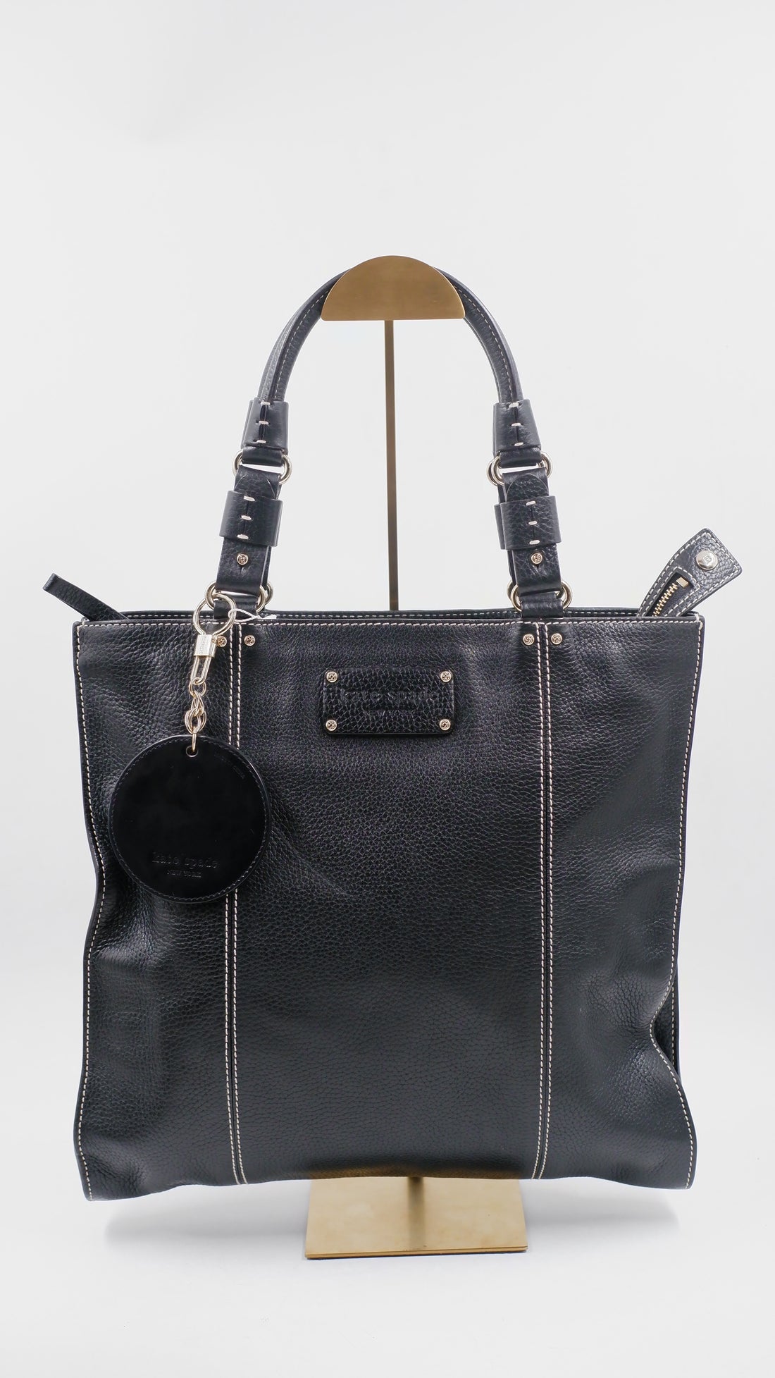 Black Pebble Leather Tote Bag