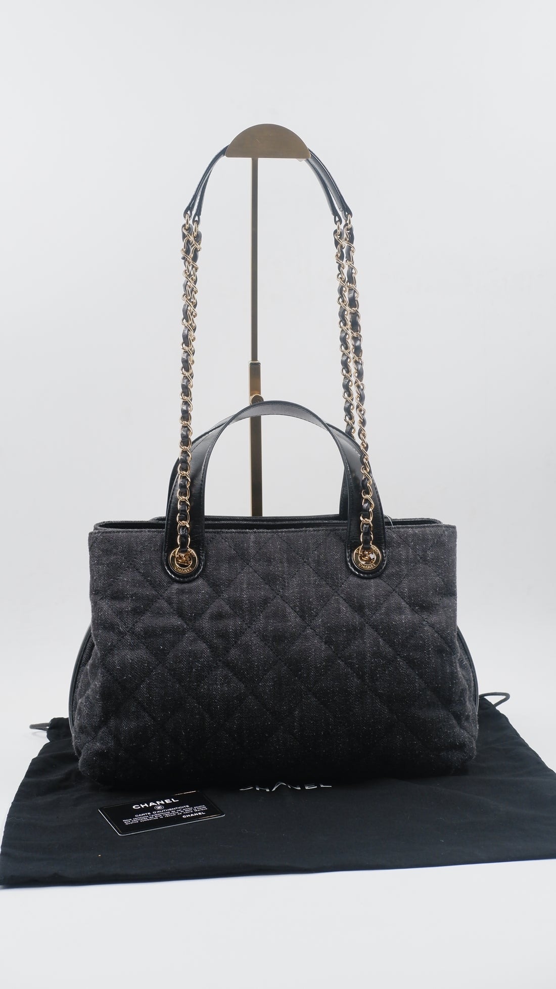 Denim Quilted Shoulder Bag