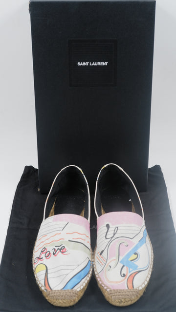 "Love 1980" Canvas Espadrille Flats