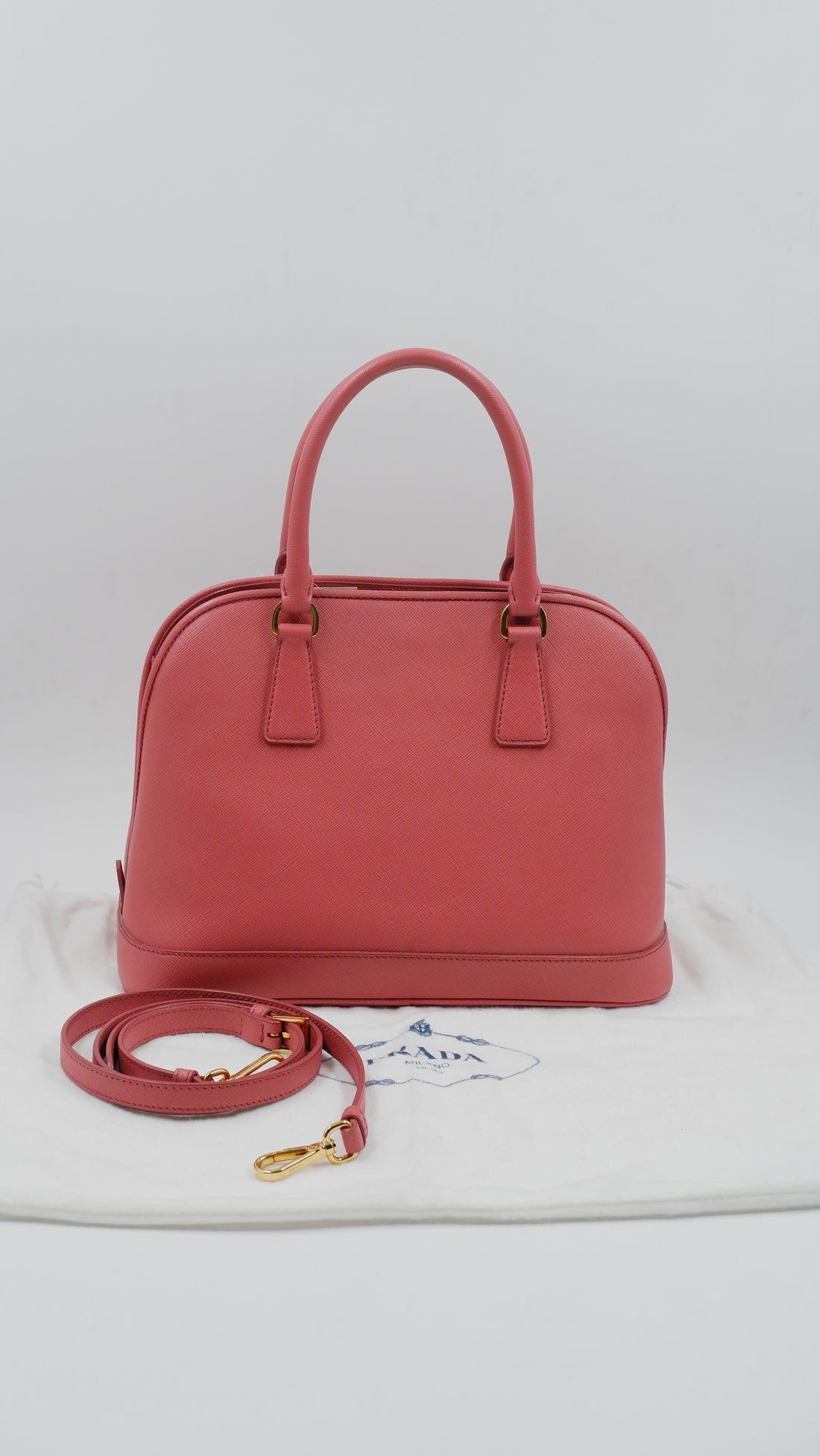 Saffiano Lux 2-way Shoulder Bag Pink