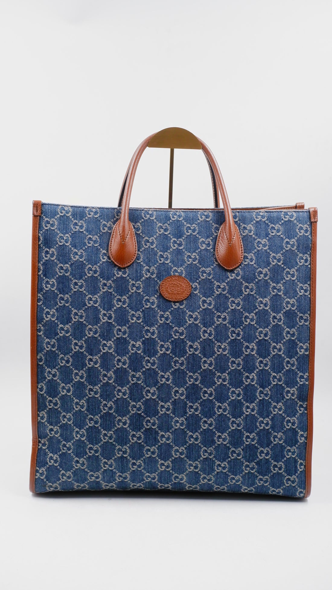 Interlocking G Denim Tote Bag