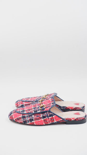 Tweed Mules flat