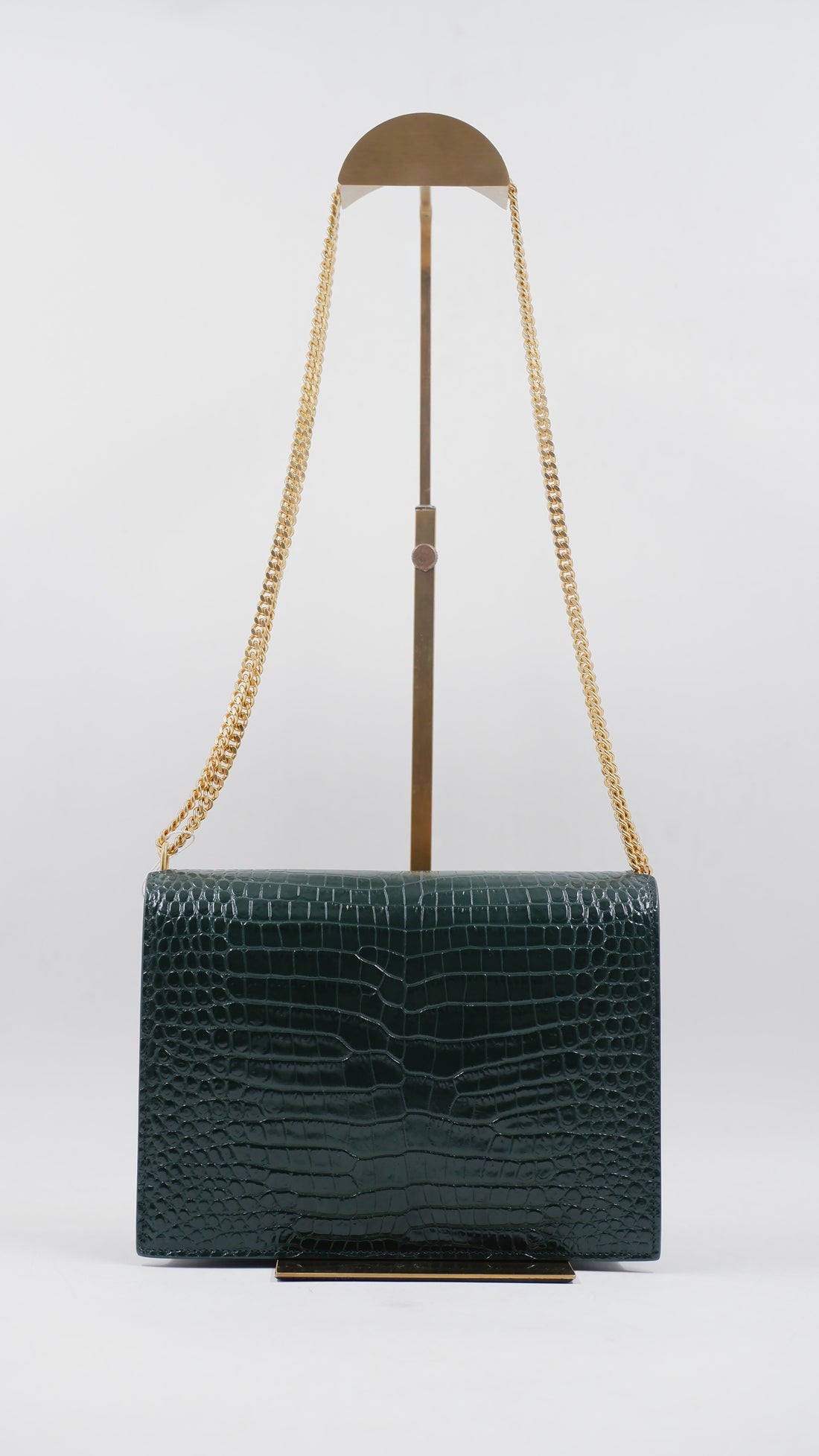 Croc Embossed Cassandra Clasp Flap Bag