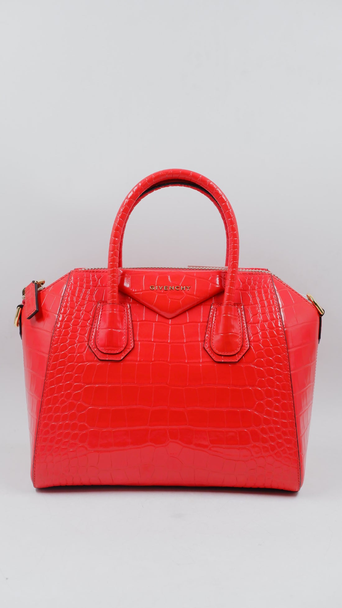 Croc-Embossed Small Antigona