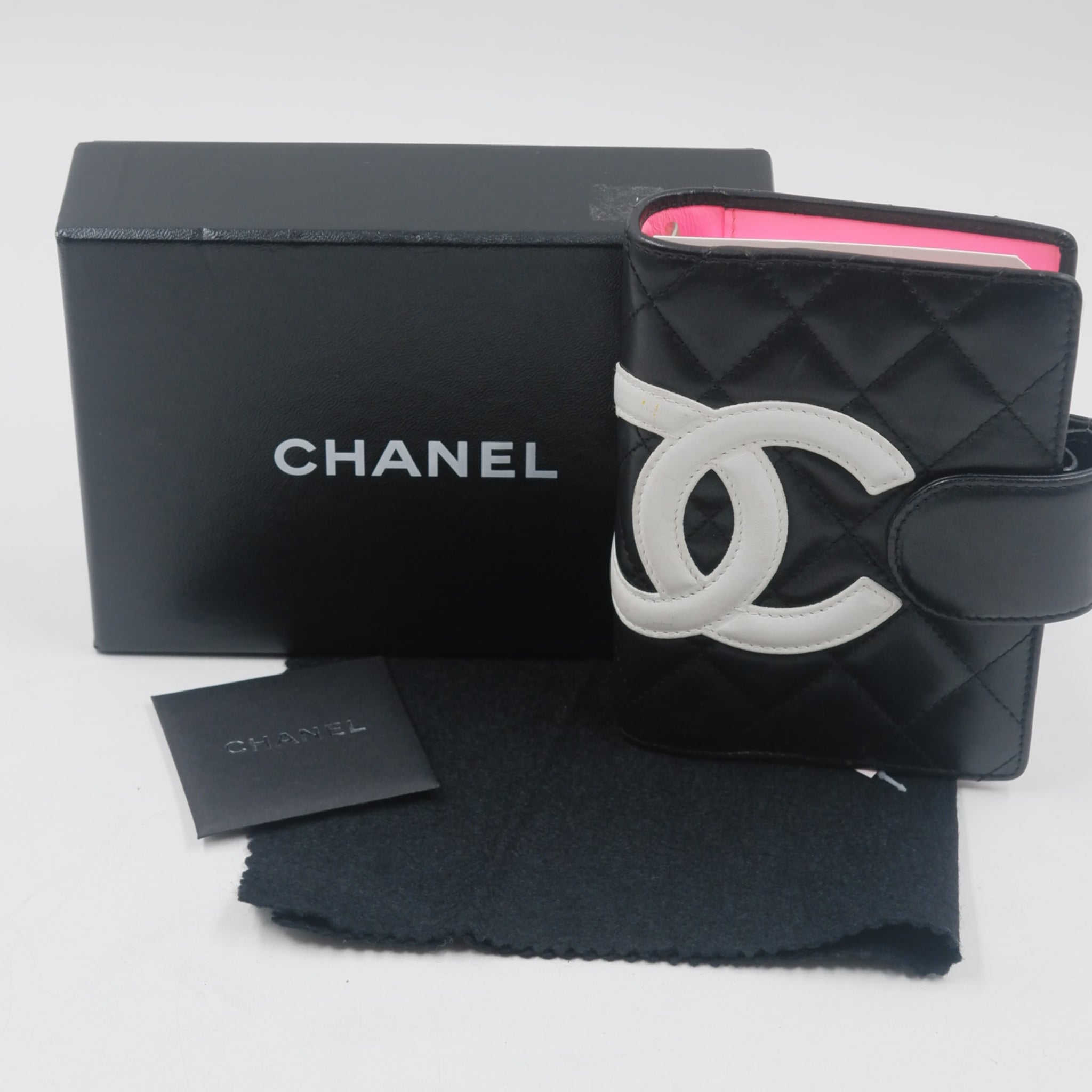 Calfskin Quilted Small Cambon Agenda Wallet