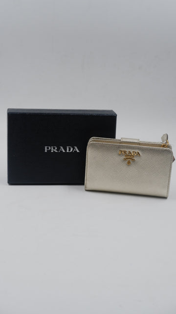 Saffiano Leather Zipper Wallet