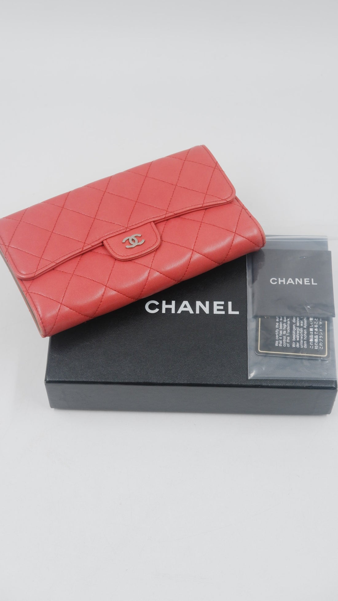 Lambskin Quilted Large Flap Wallet