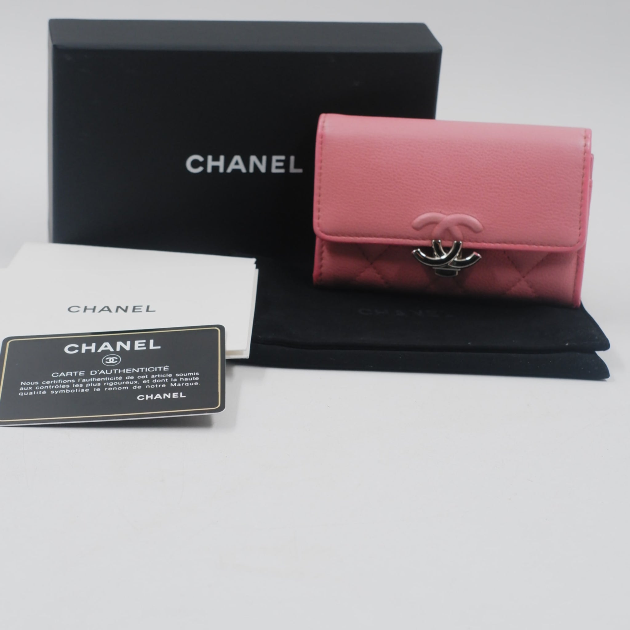 Caviar Quilted CC Box Flap Card holder