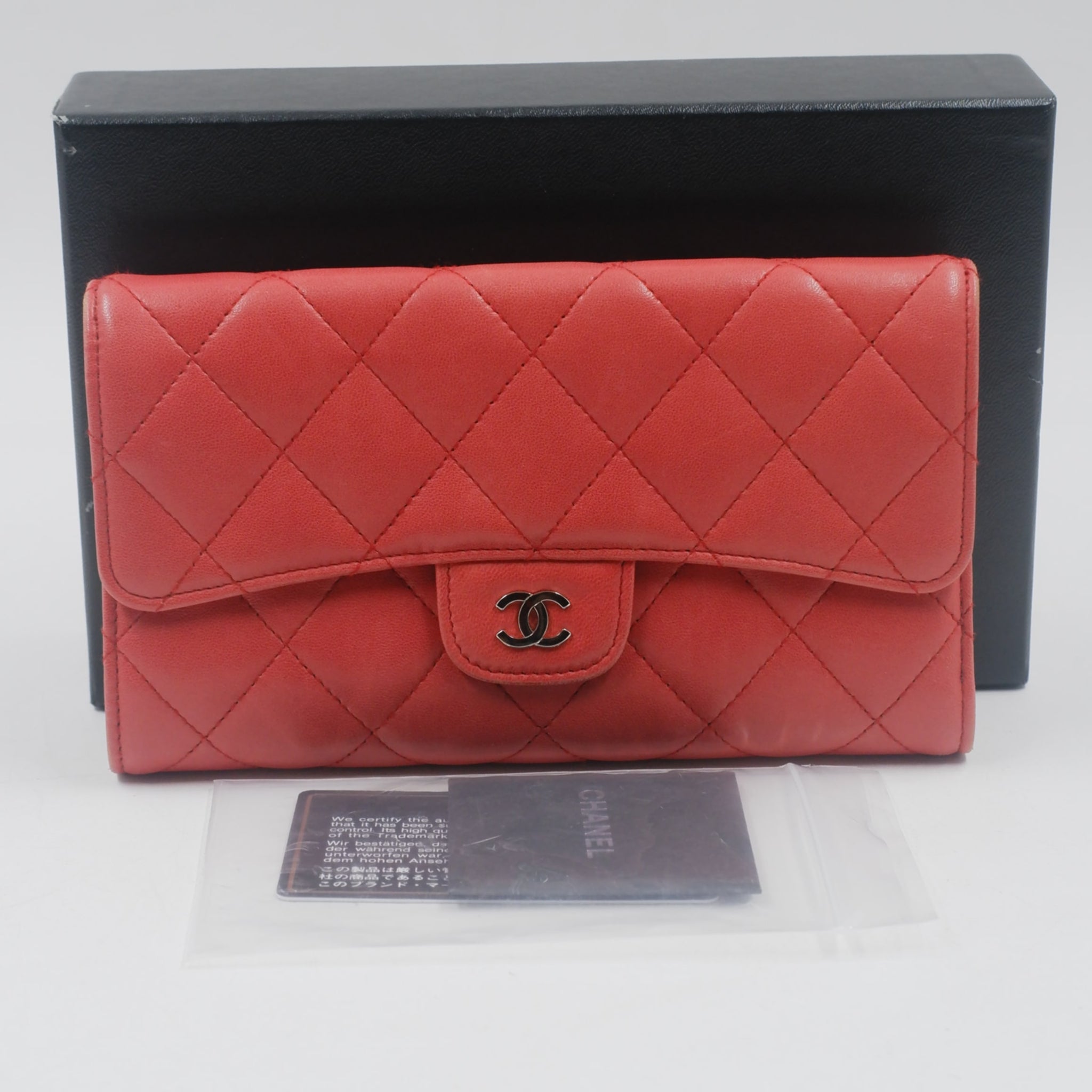Lambskin Quilted Large Flap Wallet